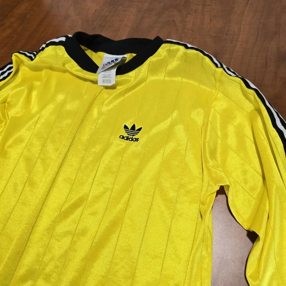 Adidas Vintage Mens 80s Trefoil Hit Long Sleeve Goalkeeper Jersey Made In USA M